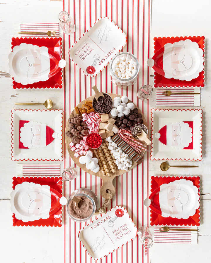 Believe Red Plates with White Scalloped Edge