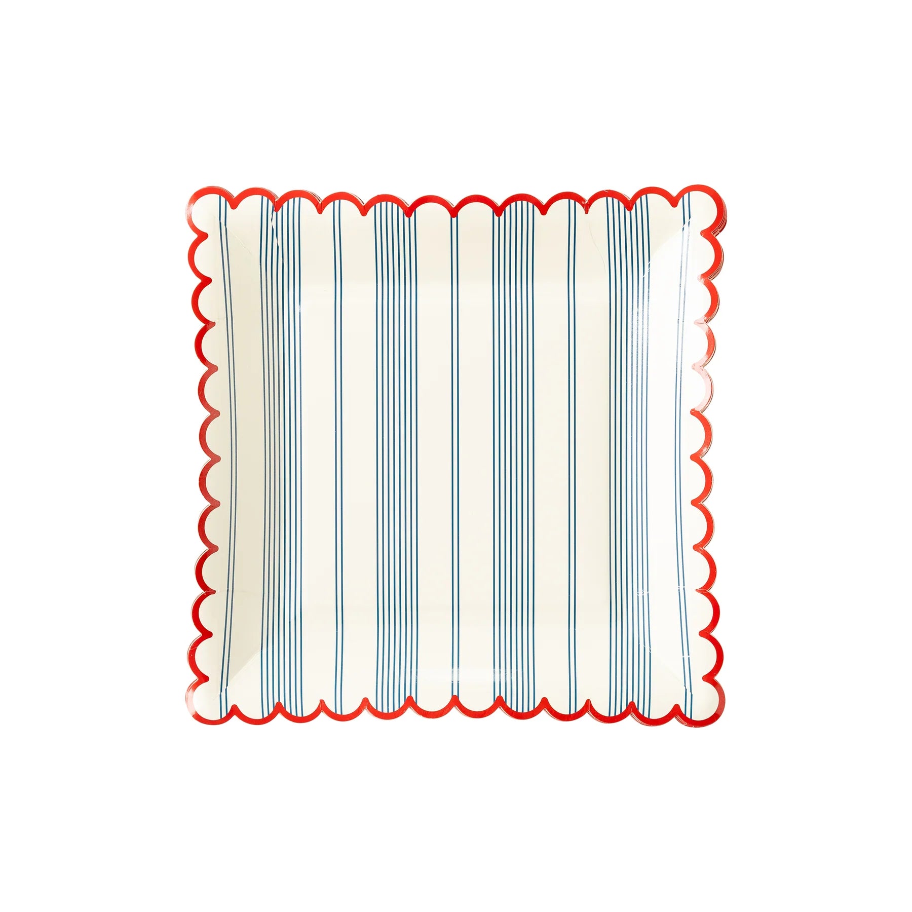 Hamptons Striped Scallop Plates (8 Count)
