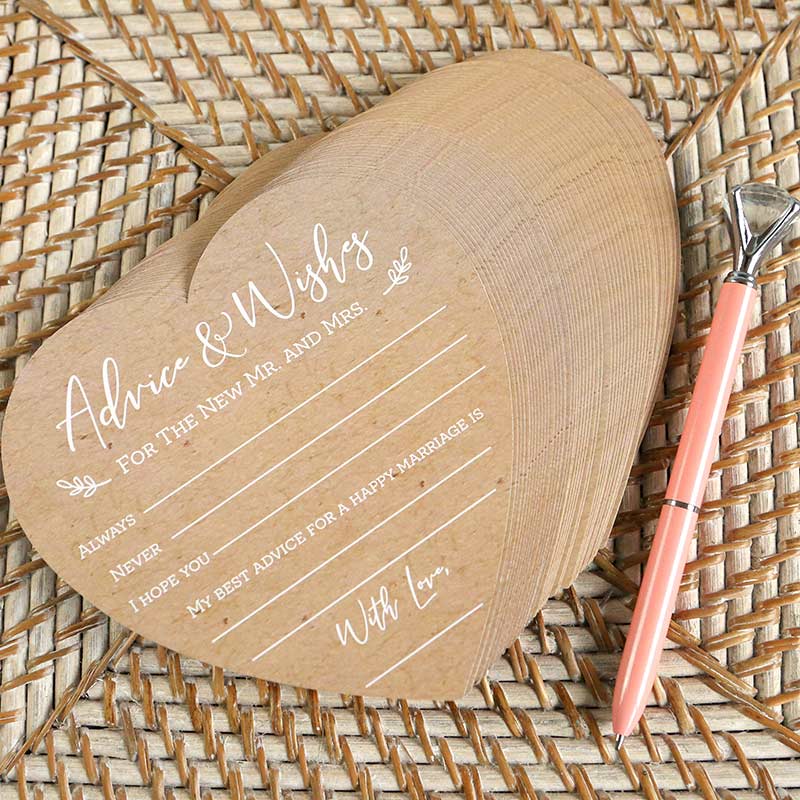 Wedding Advice Card - Heart Shape (50 pk)