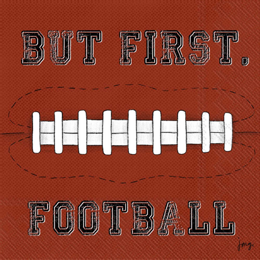 But First, Football Beverage Napkin (20 Count)