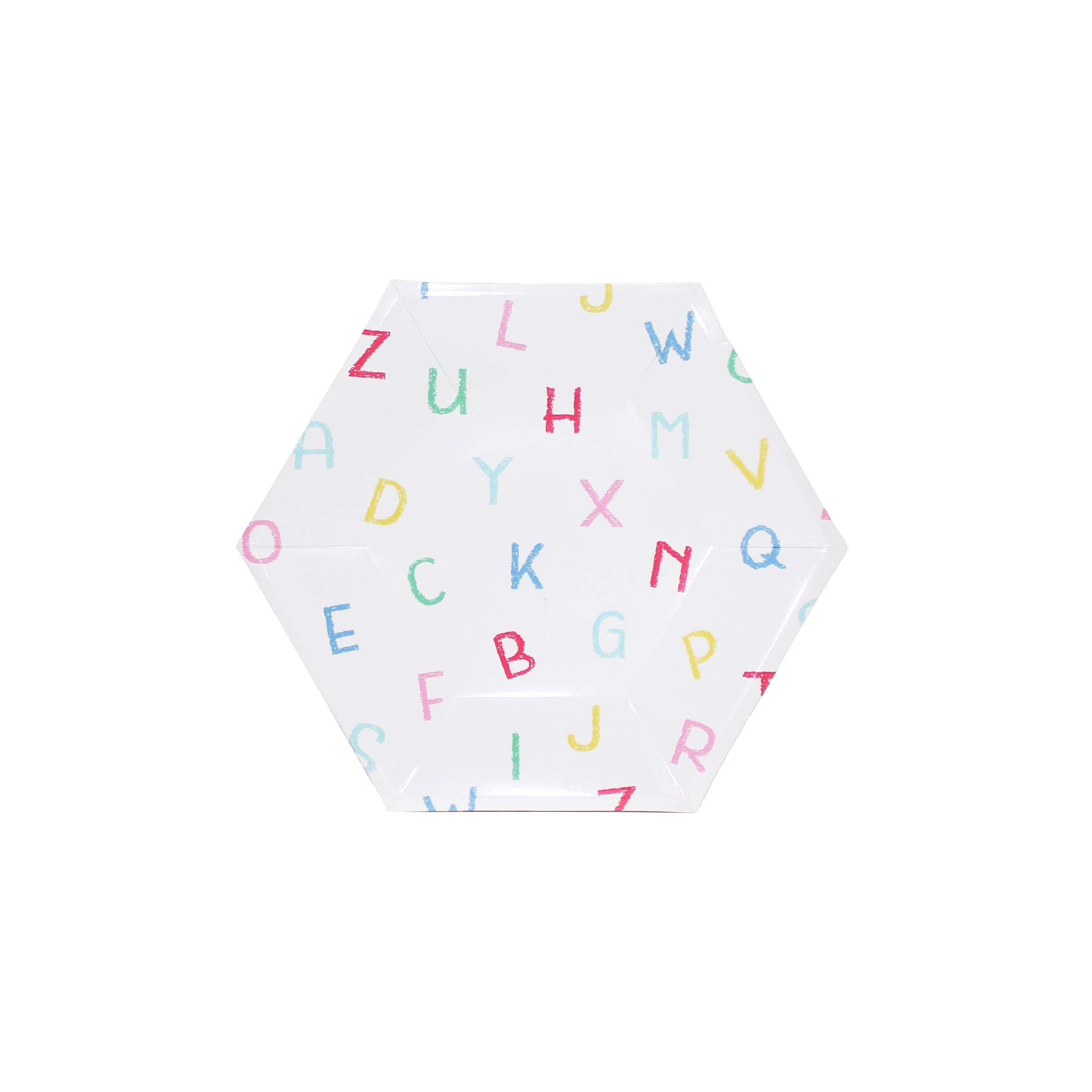 Back To School Small Alphabet Plates (12 Count)