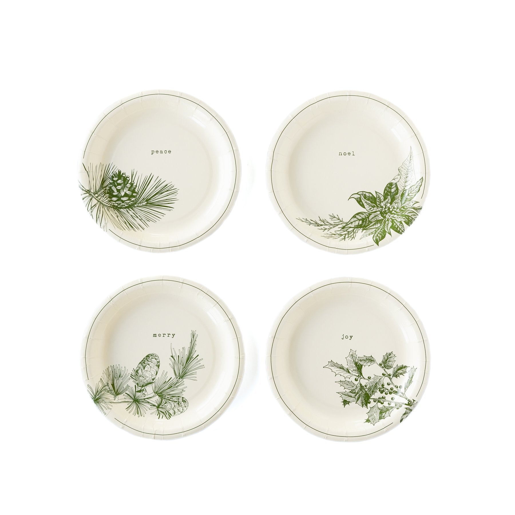 Classic Botanical Vignette Plate Set