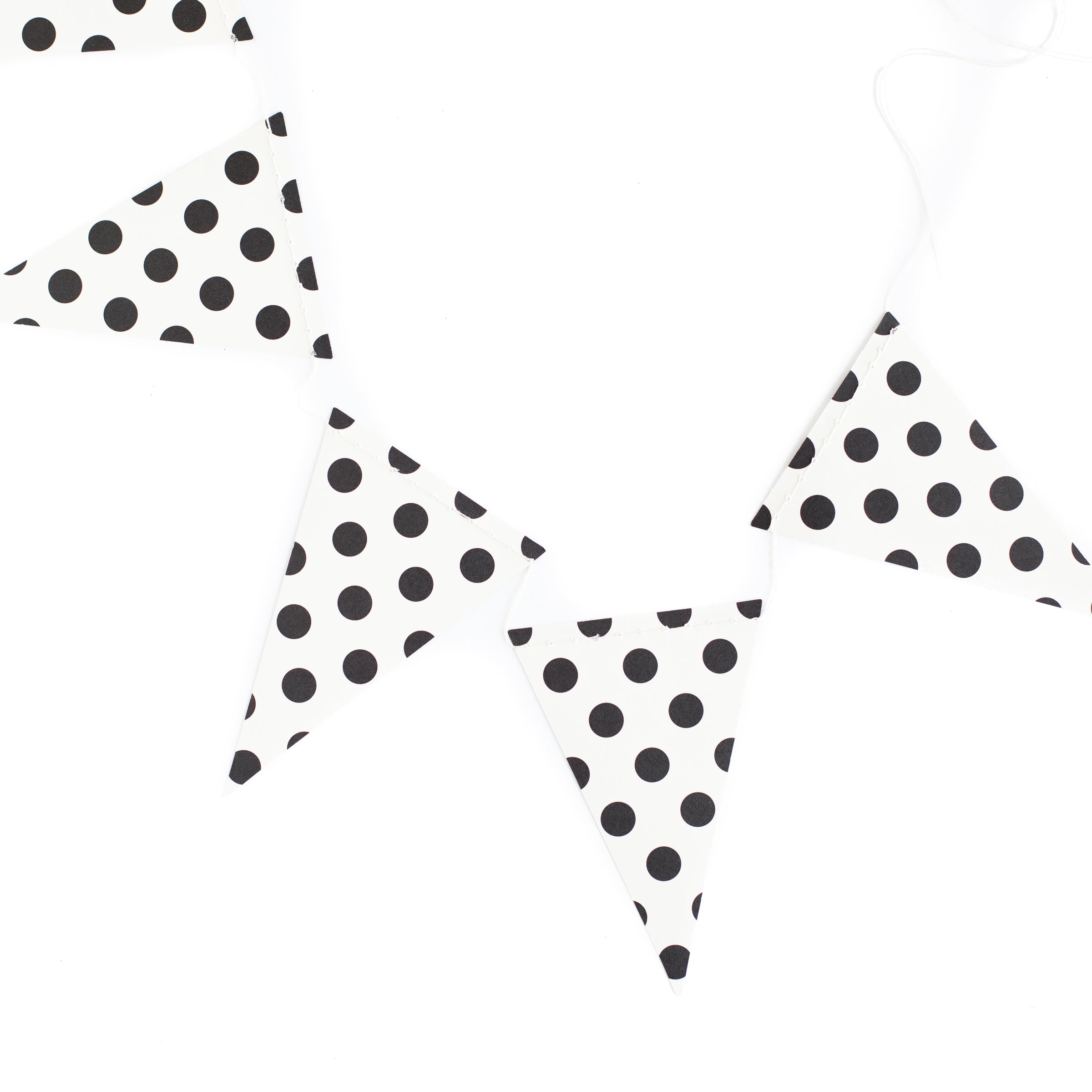 Black & Cream Dots Pennant Banner