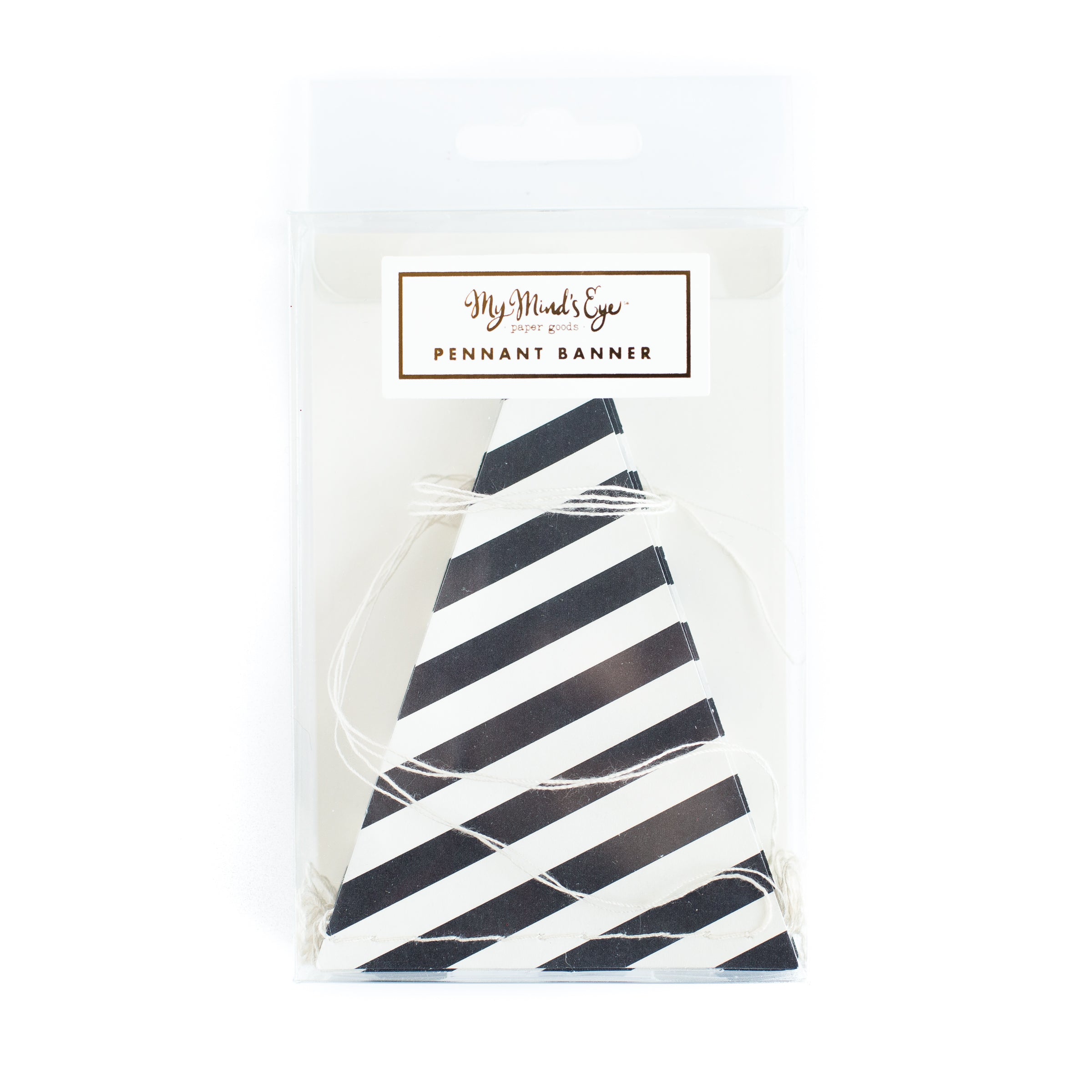 Black & Cream Striped Pennant Banner