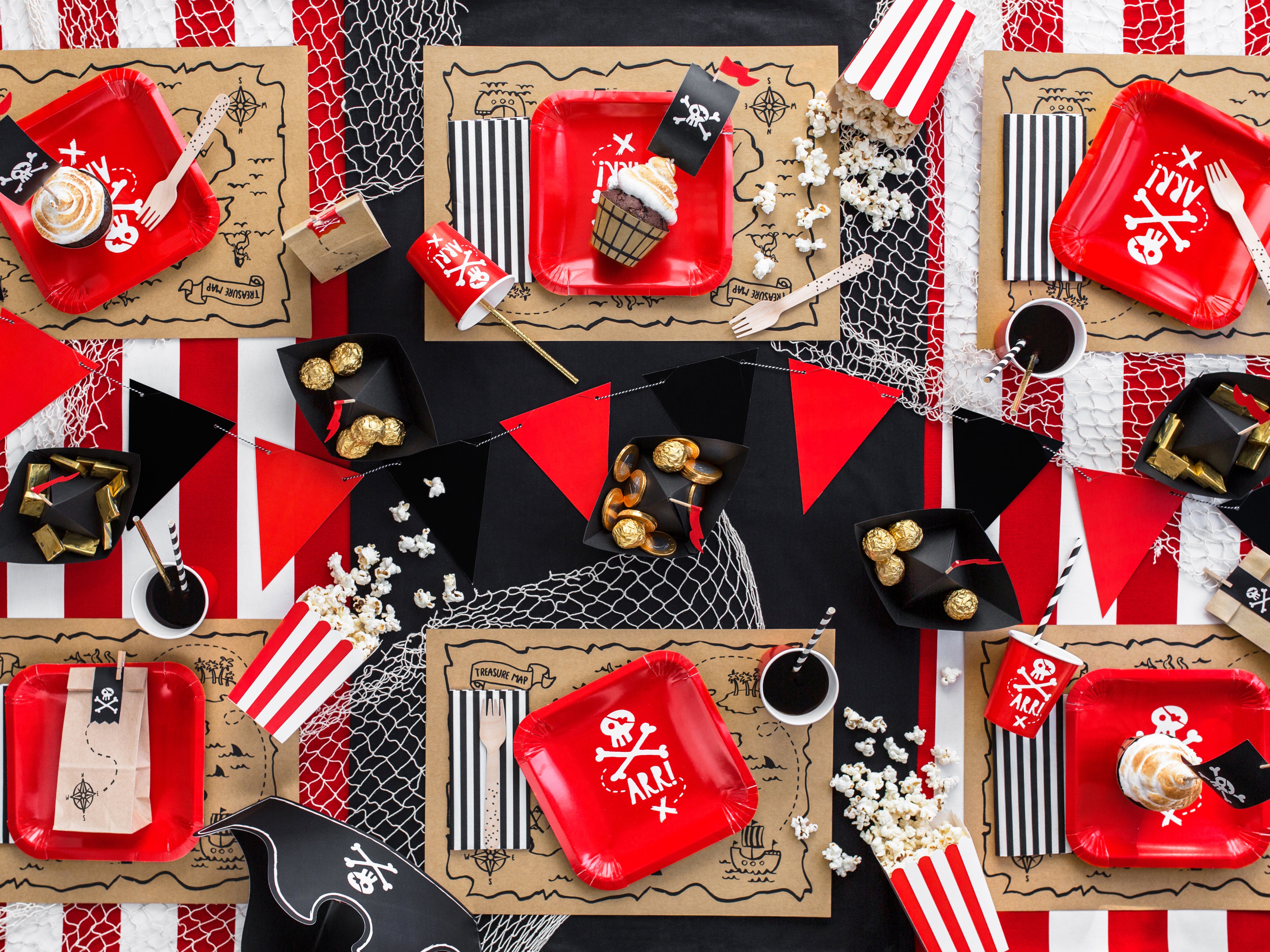 Pirate ARR! Skull and Crossbones Cups - Red (6 pk)