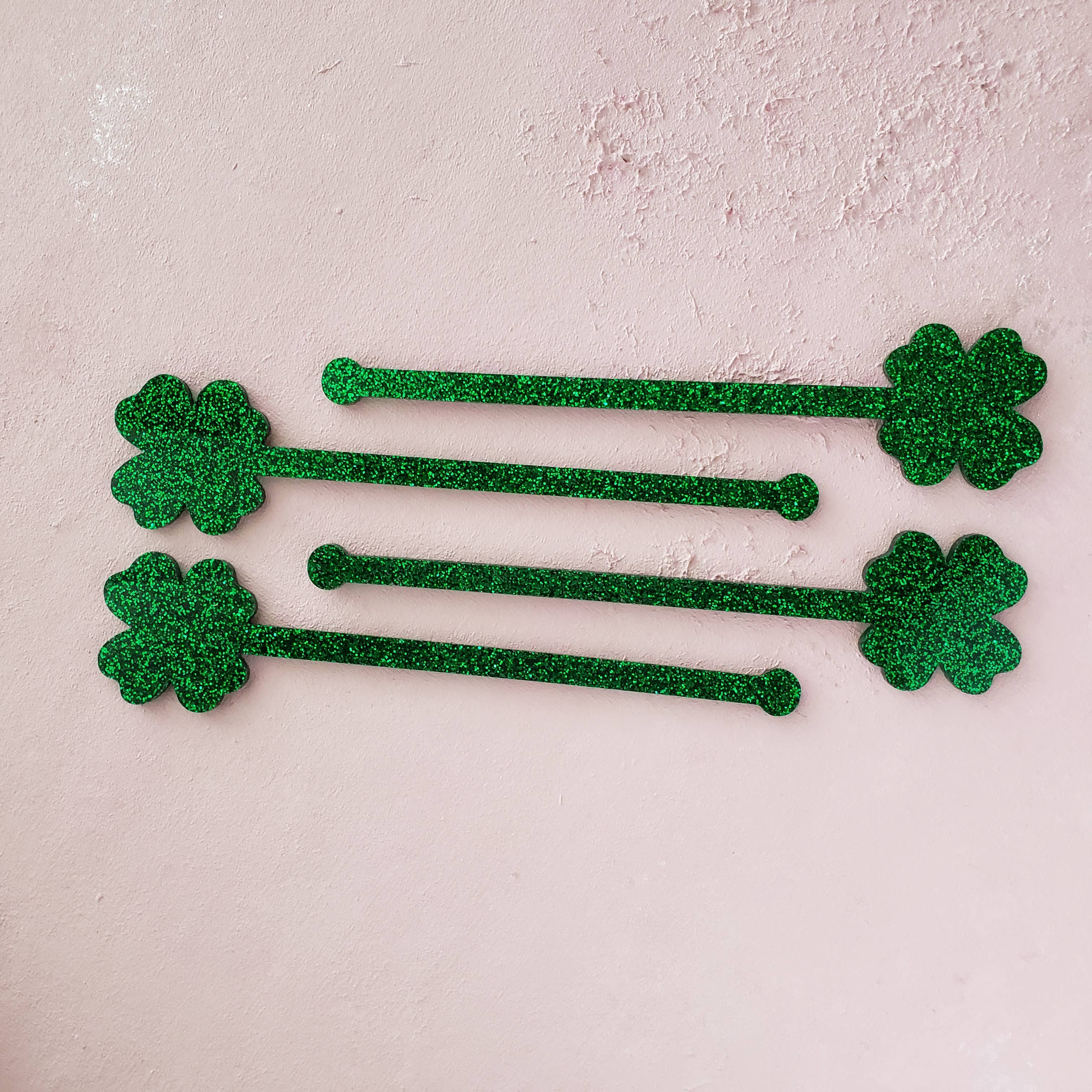 St. Patrick's Day Shamrock Acrylic Drink Stir Stick