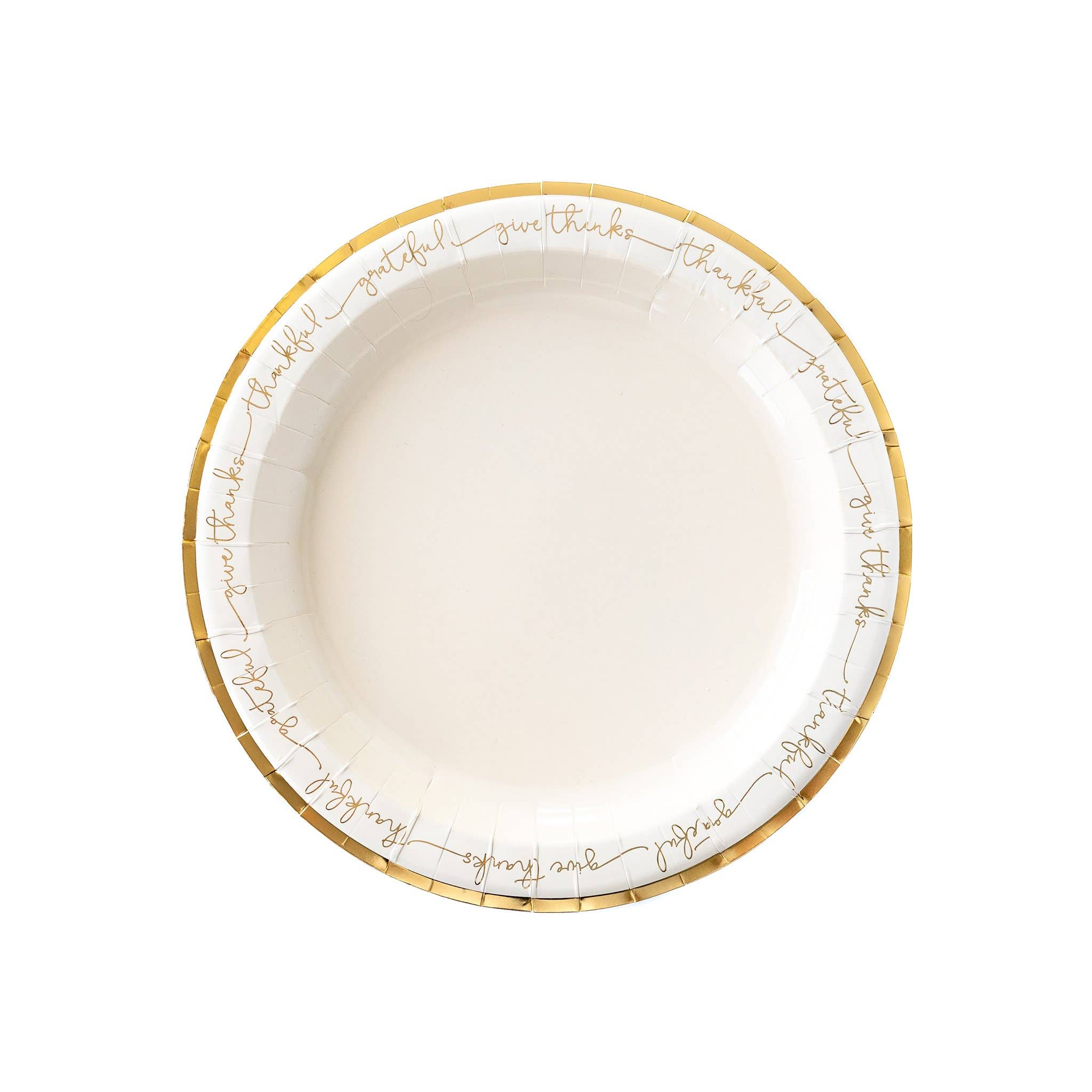 Words of Thanksgiving Gold Foil Large Plates (8 Count)