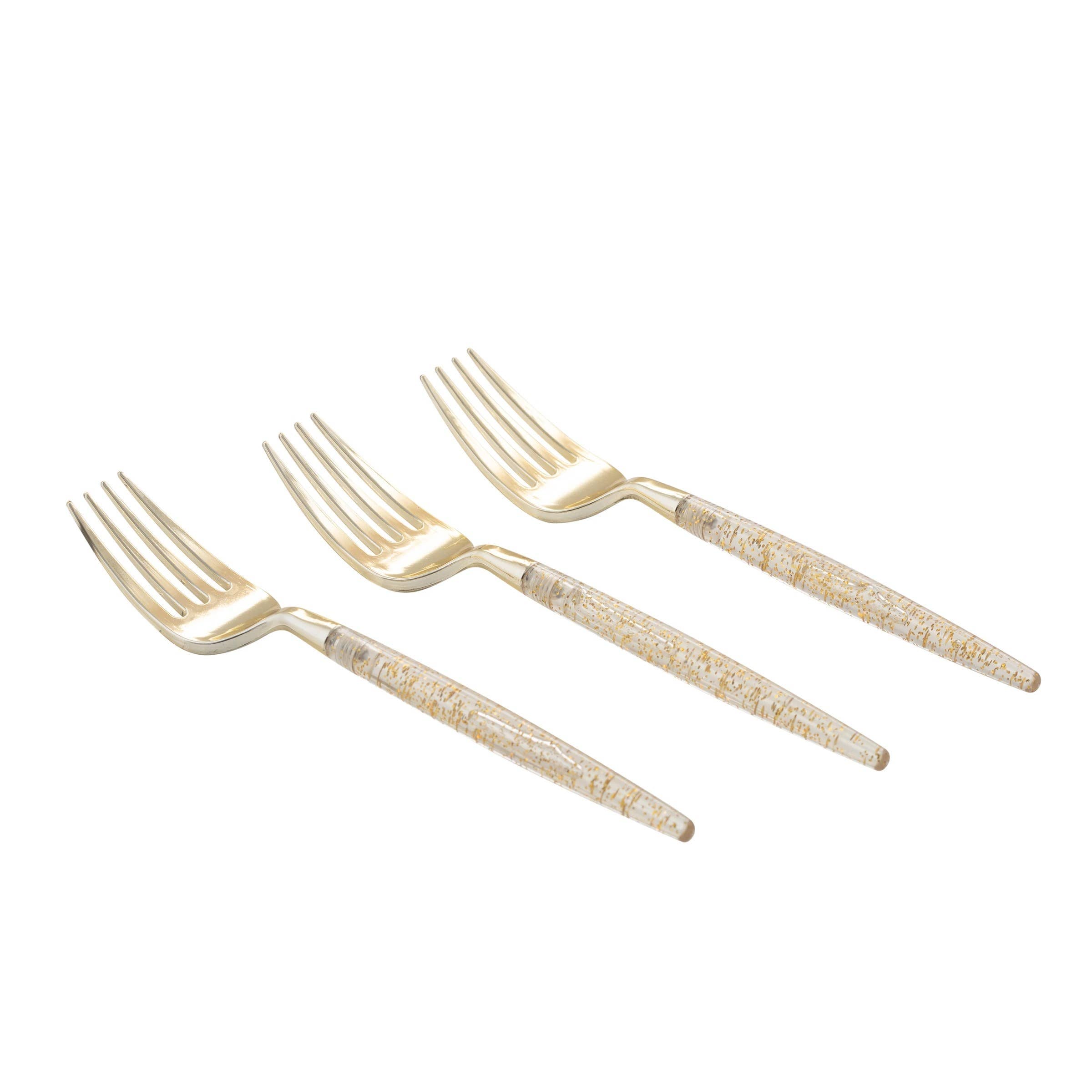 Gold Glitter Mini Forks (20 pk)
