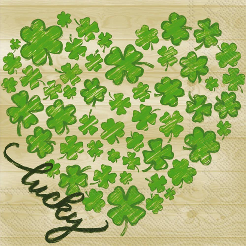 Luck Heart Shamrock Lunch Napkins (20 Pk)